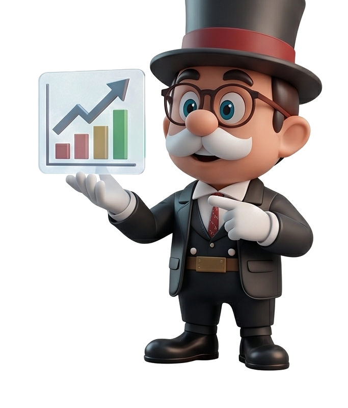 Otto pointing at the chart